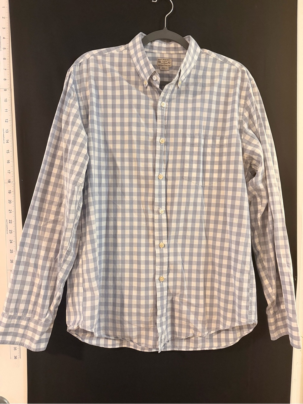 J. Crew Light Blue and White Gingham Button-Down Shirt